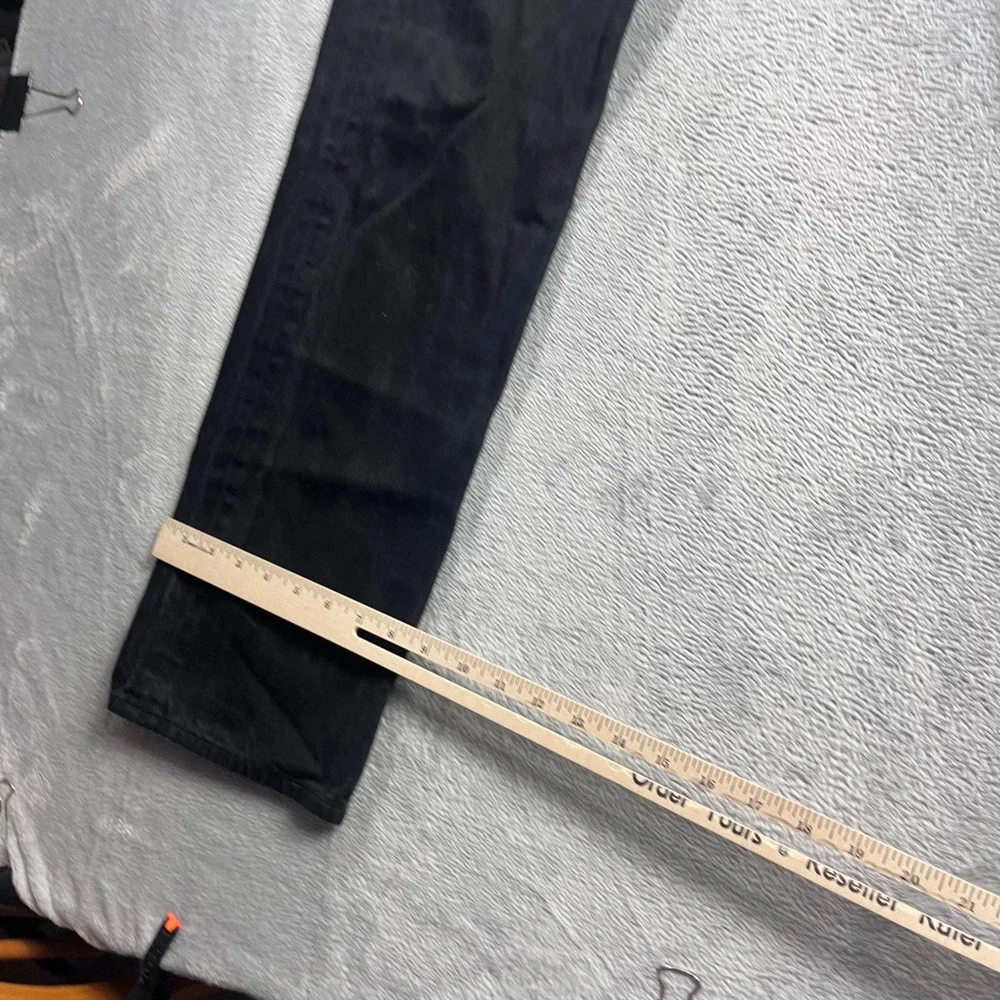 Levis 501 Original Fit Black Jeans Mens W33 L34 Button Fly Straight Leg Denim